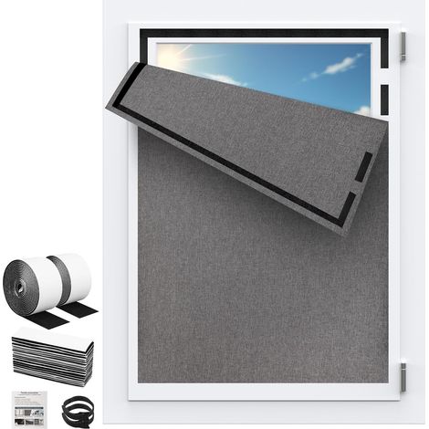Verdunkelungsrollo Ohne Bohren 100 X 150 Cm – Verdunkelungs-thermovorhang, Sonnenschutz Für Dachfenster Und Mobilheime, Zuschneidbar, Montage Ohne Bohren – Grau