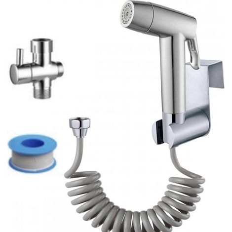 Wc-bidet-dusche – Mit Tankhaken Und 150 Cm Abs-teleskopschlauch – Spritzpistole Für Intimhygiene.