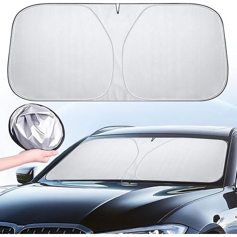 Ymyny Anti-uv-sonnenschutz 142 X 80 Cm, Sonnenschutz Für Die Windschutzscheibe Innen, Sonnenschutz Für Die Windschutzscheibe Des Autos, Sonnenschutz Für Die Windschutzscheibe Eines Suv-lkw, Faltbarer