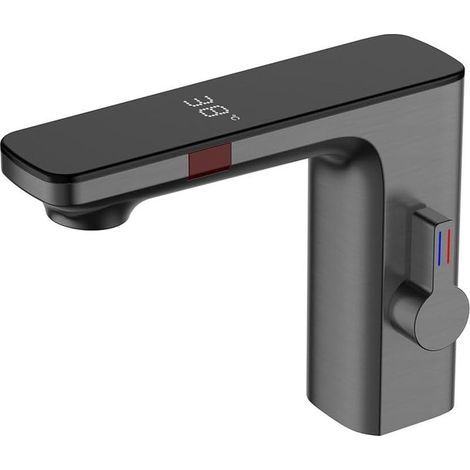 Intelligenter Sensor-waschtischhahn 1,27 Cm – Warm-/kaltwassermischer – Automatisch Und Berührungslos – Grau