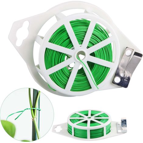 100 M Gartenbinder Für Pflanzen, Gemüsebinder, Grüner Gartendraht, Garten-eisendraht Zum Binden Von Tomaten, Blumen, Weihnachtskränzen (0,7 Mm)