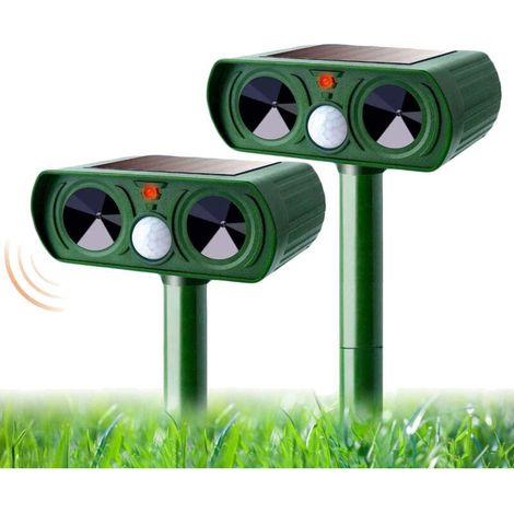 2-teiliges Set Solar-ultraschall-katzenvertreiber Für Den Außenbereich, Katzenvertreiber, Einstellbare Empfindlichkeit Und Frequenz, Ultraschall-katzenvertreiber Zur Abwehr Von Schädlingen, Gartenschu