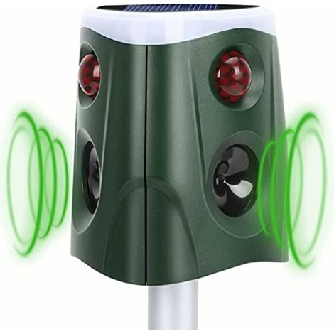 360°-tiervertreiber, Ip55 Wasserdicht, Sonnenbetrieben, Wasserdichte Bewegungserkennung, Infrarot-erkennung, Vertreibt Katzen, Kaninchen, Eichhörnchen Und Tauben