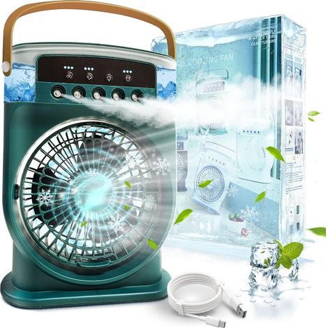 4 In 1 Leise Tragbare Klimaanlage – Wassernebelventilator, Mobil Ohne Abluft, Mini, Wiederaufladbar – Typ-c-luftbefeuchter-klimaanlage Mit Timer (weiß) [energieklasse A+++]