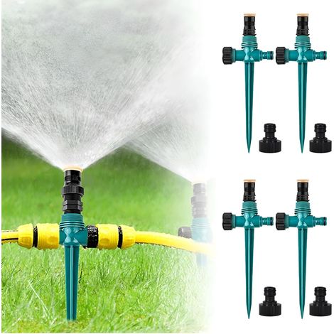 Crea – 4-teiliges Automatisches Bewässerungsset – 360° Oszillierender Sprinkler – Einstellbares Bewässerungssystem – Robuster Abs- Und Pvc-kunststoff