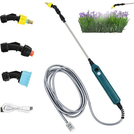 Elektrischer Teleskop-lanzensprüher – Leistungsanzeige – 3 Düsen + 3 M Schlauch – Usb Wiederaufladbar – Für Dächer