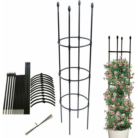 Gartenobelisk, Kletterpflanzenstütze, Stabiler Tomatenkäfig, Gartenspalier, Kletterkäfig Für Gemüse, Blumen Und Obst, Für Garten, Balkon – Pflanzenhöhe 133 Cm