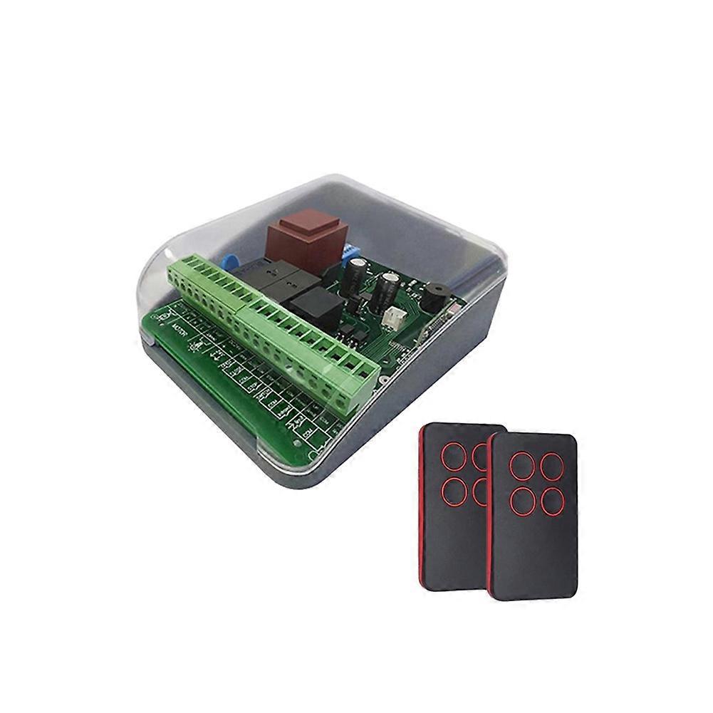 Ensemble De Carte De Commande Pour Moteur Tubulaire Avec 2 Télécommandes Pour Porte De Garage À Enroulement 433,92 Mhz