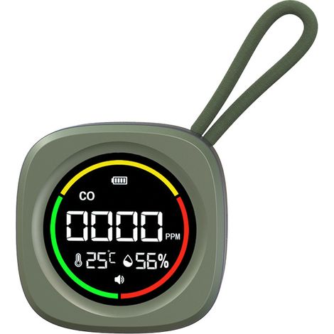 Kohlenmonoxidmelder, Grün, 666630 Mm, Tragbarer Co-detektoralarm, Temperatur-feuchtigkeitsdetektor.