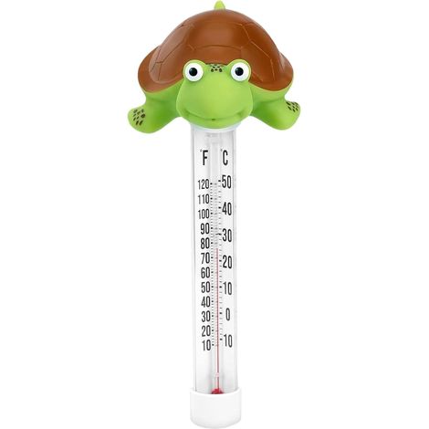 Schwimmbad-thermometer, Schwimmendes Schildkröten-/flamingo-thementhermometer Mit Schnur, Stoß- Und Wasserbeständig, Für Innen- Und Außenpool, Spa, Becken
