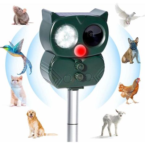 Solar-ultraschall-katzenvertreiber Für Den Außenbereich, Tiervertreiber, Einstellbare Frequenz, Ultraschall-schallvertreiber, Wasserdicht, Verhindert Hunde, Katzen, Füchse, Eichhörnchen, Mäuse Für Gär