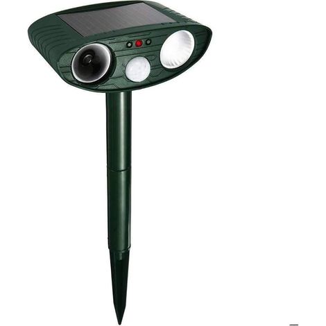 Tiervertreiber, Solarbetriebener Ultraschall-katzenvertreiber, Maulwurfjagd, Wasserdicht, Led-licht, Bewegungsmelder, Anti-hund, Katze, Tauben, Eichhörnchen, Siebenschläfer, Garten, Vögel, Hof, Bauern