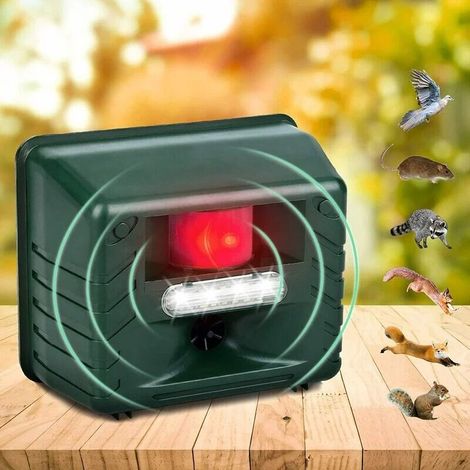 Vogelvertreiber Für Den Außenbereich, Ultraschall-tiervertreiber Für Den Außenbereich, Ultraschall-vogelvertreiber Mit Bewegungssensor Und Blitz, Zur Abwehr Von Schädlingen