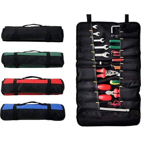 Werkzeugtasche, Werkzeugkasten, 22 Taschen, Werkzeugtasche, Faltbarer Werkzeugkasten, Tragbar, Ohne Werkzeug, (grün)