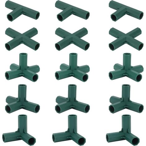 Ymyny 15 Stück Gewächshaus-rahmenverbinder, Gartenrahmen-eckverbinder, 16 Mm Propellerstange, 4 Arten Robuste Stabile Halterung Für Gewächshaus