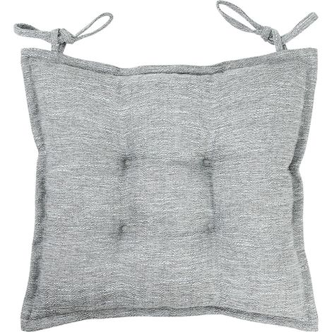 Rutschfeste Und Weiche Stuhlpolster Mit Bändern Für Innenstühle, Hellgrau, 46 X 45 M, 1 Stück