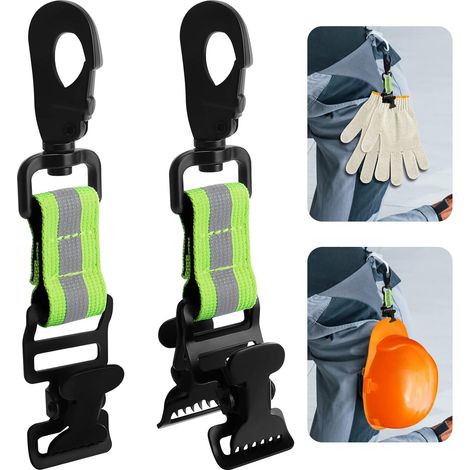 2 Stück Feuerwehr-arbeitshandschuhhalter, Taktischer Gürtel-handschuhhalter, Doppelter Arbeitshandschuh-clip, Arbeitshandschuh-clip Mit Karabiner, Für Feuerwehr-bauarbeiter (hellgrün)