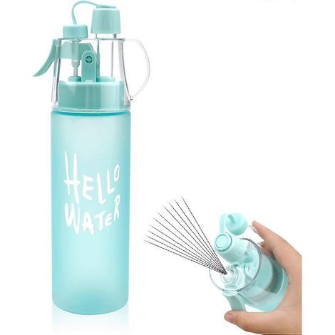 580-ml-zerstäuberflasche Mit Faltbarem Strohhalm, Ideal Für Die Hydratation Und Befeuchtung Im Freien. Farbe: Frostblau.