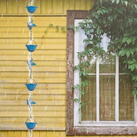 Dekorative Hängende Fallrohrkette Für Dachrinnen – Regenkette Aus Kupfer Oder Aluminium, Elegante Und Funktionale Entwässerung, Ideal Für Dächer, Terrassen Und Gärten