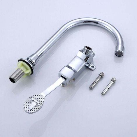Trimec – Pedal-waschtischmischer – Kupfer Und Abs – Verzinkte Oberfläche – Einfache Installation – Für Krankenhäuser Und Öffentliche Plätze