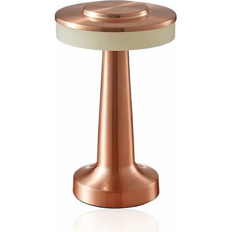 Wiederaufladbare Touchscreen-tischlampe Aus Antikem Kupfermetall, Design, 3-farben-led Und Einstellbare Helligkeit, Usb Typ-c