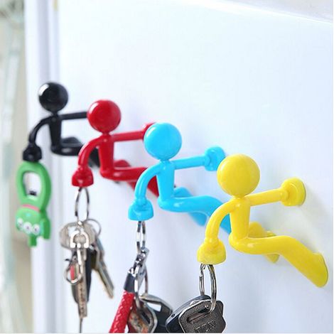 (4 Farben) Set Mit 4 Robusten Magnetischen Schlüsselhaken Mit Wandhalterung