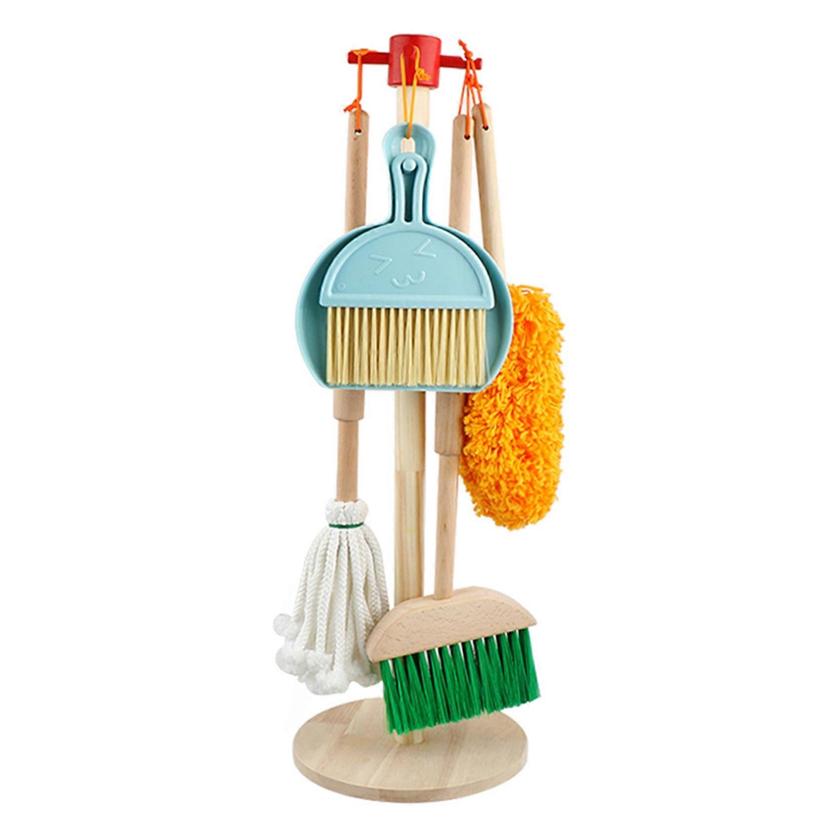 Lot De 6 Balais-serpillères En Bois Pour Enfants, Jouet D'Imitation Et D'Éveil.
