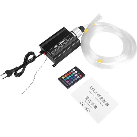 16 W Rgbw Led-glasfaser-licht, 0,75 Mm X 2 M, Zur Realisierung Eines Sternenhimmels Mit Glasfaser-beleuchtung + 24-tasten-rf-fernbedienung, 150 Stück (eu-stecker)