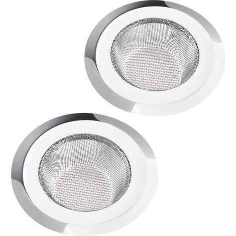 2 Stück Küchenspülenfilter, Edelstahl-spülbeckenfilter, Metallfilter, Badspülbeckenfilter Für Badezimmer, Küche, 11,3 Cm Durchmesser (11,3 Cm Netto (poliert))