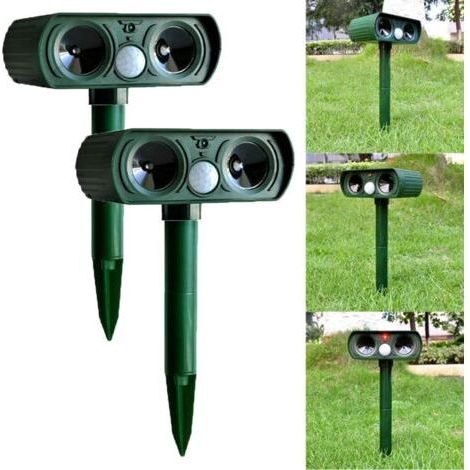 2 Stück Solar-ultraschall-vertreiber Für Hunde Und Katzen, Tiere, Füchse, Hirsche, Nagetiere, Pir-sensor, Bauernhöfe, Garten