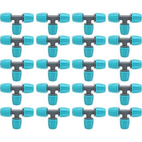 20 Stück T-stücke Mit Widerhaken, 16 Mm Rohr-verbindungsstücke Mit Widerhaken, Tropfbewässerungs-armaturen, Rohr-t-verbindungsstücke, 3-wege-adapter, Rohrverbindungen Für Die Bewässerung Von Garten- U