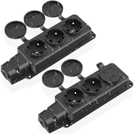 3-fach Steckdosenleiste, Ip54 Wasserdichte Außensteckdose, Schutzkontakt-steckdosen Mit Klappdeckel, Steckdosenleiste Für Den Außenbereich, 230 V/16 A Max. 3500 W, Außensteckdose Für Garten, Küche