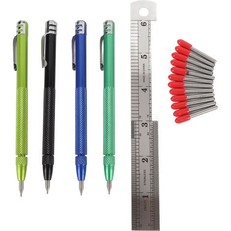4er-pack Magnetischer Anreißstift Mit Lineal, Wolframkarbid-markierungswerkzeug Für Fliesen, Glas, Marmor, Stein Und Metall.