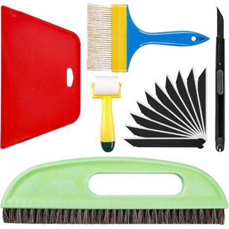 6-teiliges Polsterwerkzeug-set, Komplettes Set Inklusive Polsterbürste, Polsterwerkzeug, Rollen, Schneidwerkzeug, Tapetenglättungswerkzeug, Klebekontakt-tapetenset