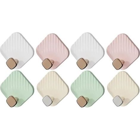8 Stück Selbstklebende Wandhaken Aus Kunststoff, Selbstklebende Wandhaken Für Mäntel, Handtücher, Bademäntel, Bilderaufhänger Ohne Bohren