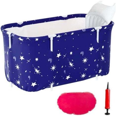 Aufblasbare Badewanne Für Erwachsene – Faltbar Und Freistehend – 47 X 122 Cm – Wärmeisoliert – Mit Bequemem Kissen