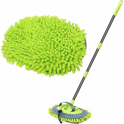 Autowaschbürste, 120 Cm, Chenille-mikrofaser, Langer Griff, Kratzfester Besen, 2-in-1-reinigungsteleskopstange, Autoreinigung, Autobürste, Bürstenset