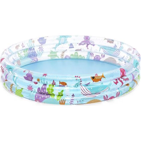 Bestway Aufblasbarer Pool Für Kinder, Drei Ringe, Tiefes Eintauchen – 152 Cm X 152 Cm X 30 Cm – Mehrfarbig