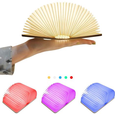 Buchlampe Aus Holz, Faltbare Led-buchlampe, Wiederaufladbare Usb-stimmungsbeleuchtung – Praktisches Und Schönes Kreatives Nachtlicht, Dekorative Lichter, Magnetische Schreibtisch-/wandlampe