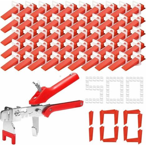 Choyclit – 601-teiliges Fliesennivellierungsset – 500 2-mm-zangen – 100 Wiederverwendbare Keile – 1 Fliesenzange Für Wände Und Böden