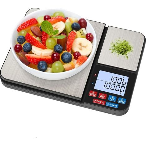 Doppelplattform-küchenwaage, [10 Kg/1 G] Küchenwaage, Hochpräzise Lebensmittelwaage Mit Lcd-display