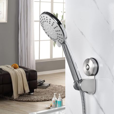 Duschkopfhalterung Mit Saugnapf Aus Edelstahl – Installation Ohne Bohren – Maximale Belastung 4 Kg – In 4 Winkeln Verstellbar Für Badezimmer