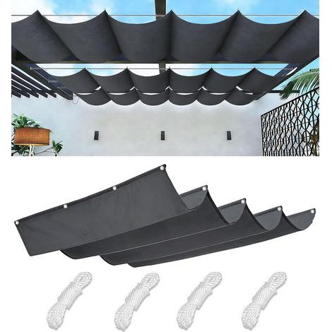 Einziehbares, Wasserdichtes Wellen-schattentuch, Mehrfarbig, 1,2 X 2,4 M, Grau, Uv-schutz Für Garten, Terrasse Oder Balkon.