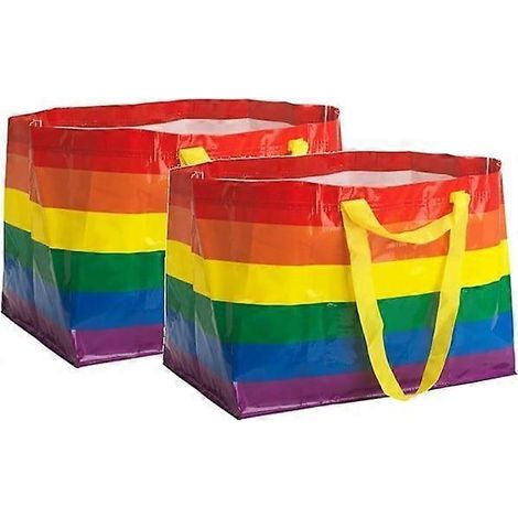 Große Wiederverwendbare 71-liter-einkaufstaschen In Regenbogenfarben (2er-pack)
