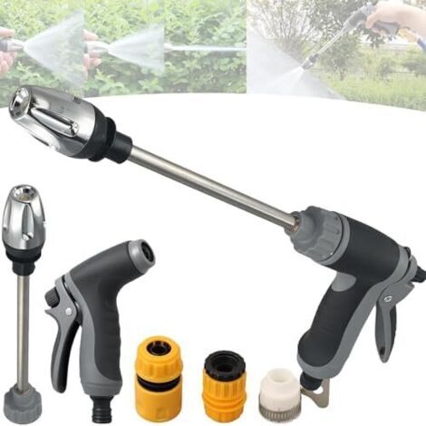 Hochdruck-bewässerungsschlauchpistole, Hochdruck-wasserstrahl, Robuste Reinigungspistole Aus Metall Mit Um 360° Verstellbarer Rotierender Düse, Zum Waschen Von Autos, Terrassen, Böden Und Pflanzen (a)