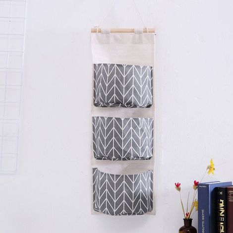 Hängende Aufbewahrungstasche Mit 3 Taschen, Stoff-wandregal, Korb, Aufbewahrungstasche, Organizer Für Schlafzimmer, Badezimmer, Küche – Wasserdicht Und Stilvoll