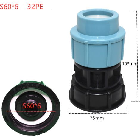 Ibc-tankadapter S60 X 6 – Anschlussstück Für Wasserschlauchanschluss (32 Mm Gerader Kopfauslass)