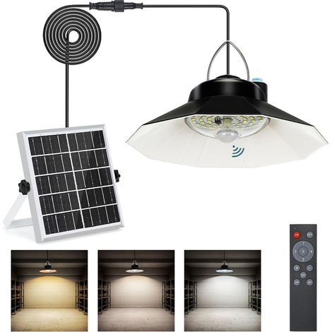 Led-flutlicht Für Den Außenbereich Mit Solarpanel – Outdoor-solarlampe 2200 Mah Ip65, Hängende Outdoor-solarlaterne Mit Fernbedienung Und Bewegungssensor, 2 Stück
