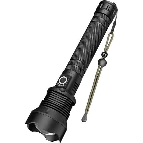 Led-taschenlampe, 90.000 Lumen, Extrem Leistungsstarke Xhp70-taschenlampe, Verstellbare, Zoombare, Wasserdichte Taschenlampe, Wiederaufladbare Usb-taschenlampe, Enthält 218650 Wiederaufladbare Batteri