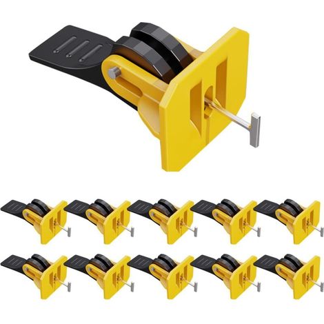 Lntyq Fliesen-nivelliersystem-set, 50-teilig, Wiederverwendbares, Verstellbares Fliesen-nivelliersystem-set Für 8–12 Mm Fliesen, 50 Austauschbare Ersatz-t-stifte Aus Stahl Für Wand Und Boden